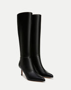 Veronica Beard Lisa Mid-Heel Boot - Black