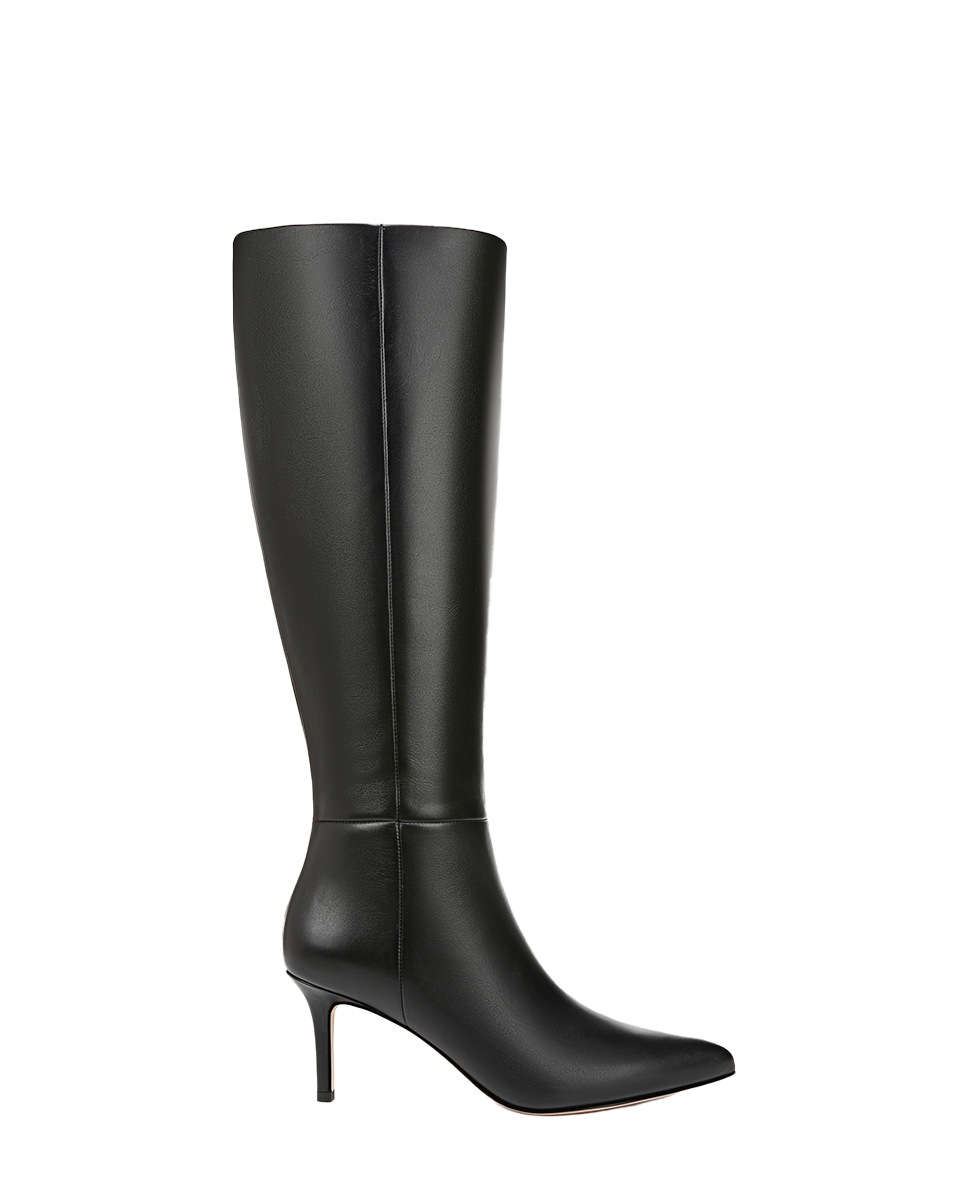 Lisa Mid-Heel Boot in Black Leather | Veronica Beard Lisa Mid-Heel Boot in Black Leather | Veronica Beard