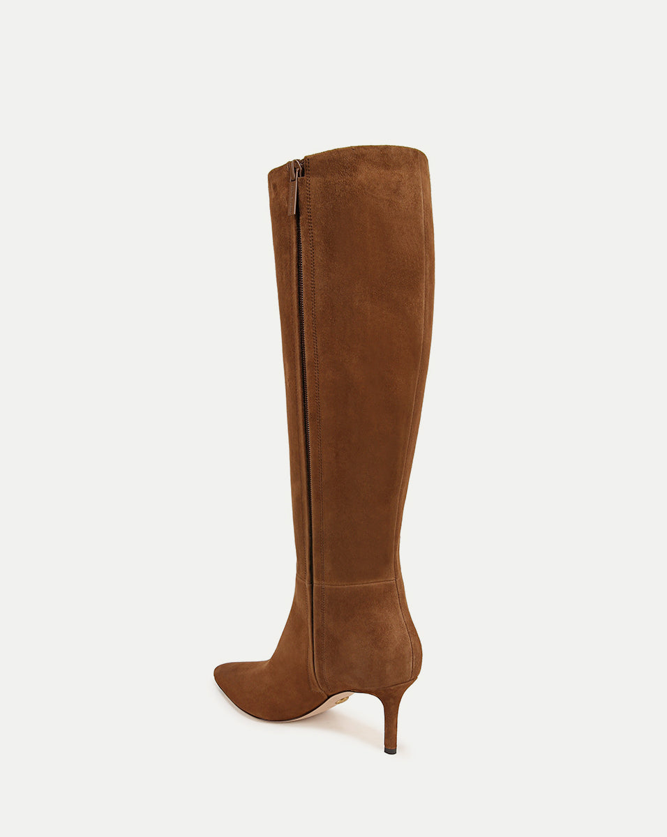 Veronica Beard Lisa Mid-Heel Boot - Chestnut