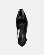 Veronica Beard Cecile Leather Cap-Toe Slingback Pump - Black/Black