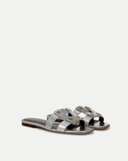 Veronica Beard Via Slide Sandal - Silver