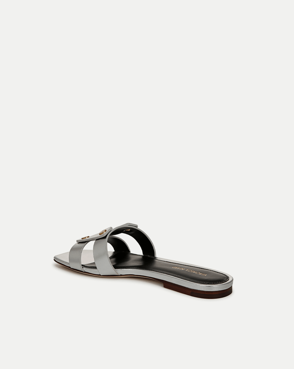 Veronica Beard Via Slide Sandal - Silver