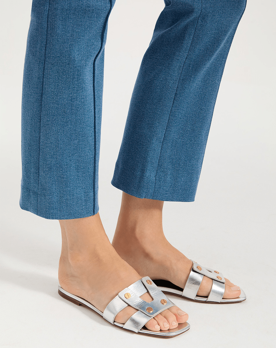 Veronica Beard Via Slide Sandal - Silver
