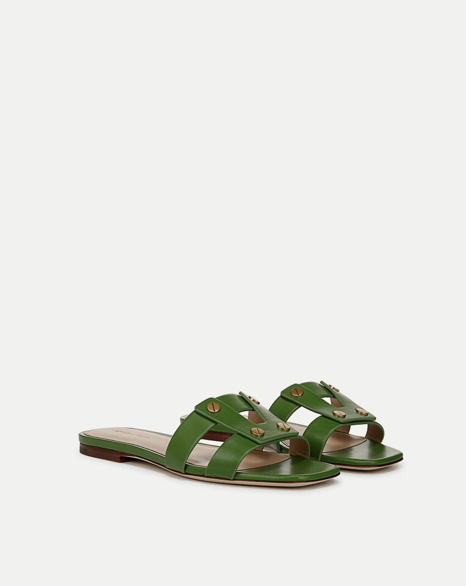 Via Slide Sandal in Lemongrass | Veronica Beard Via Slide Sandal in Lemongrass | Veronica Beard