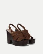 Veronica Beard Peony Suede Platform Sandal - Cedar