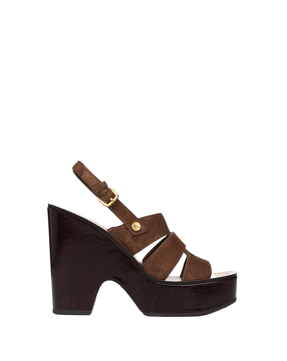 Veronica Beard Peony Suede Platform Sandal - Cedar