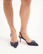 Veronica Beard Roxy Suede Slingback Pump - Eclipse