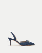 Veronica Beard Roxy Denim Slingback Pump - Denim Blue