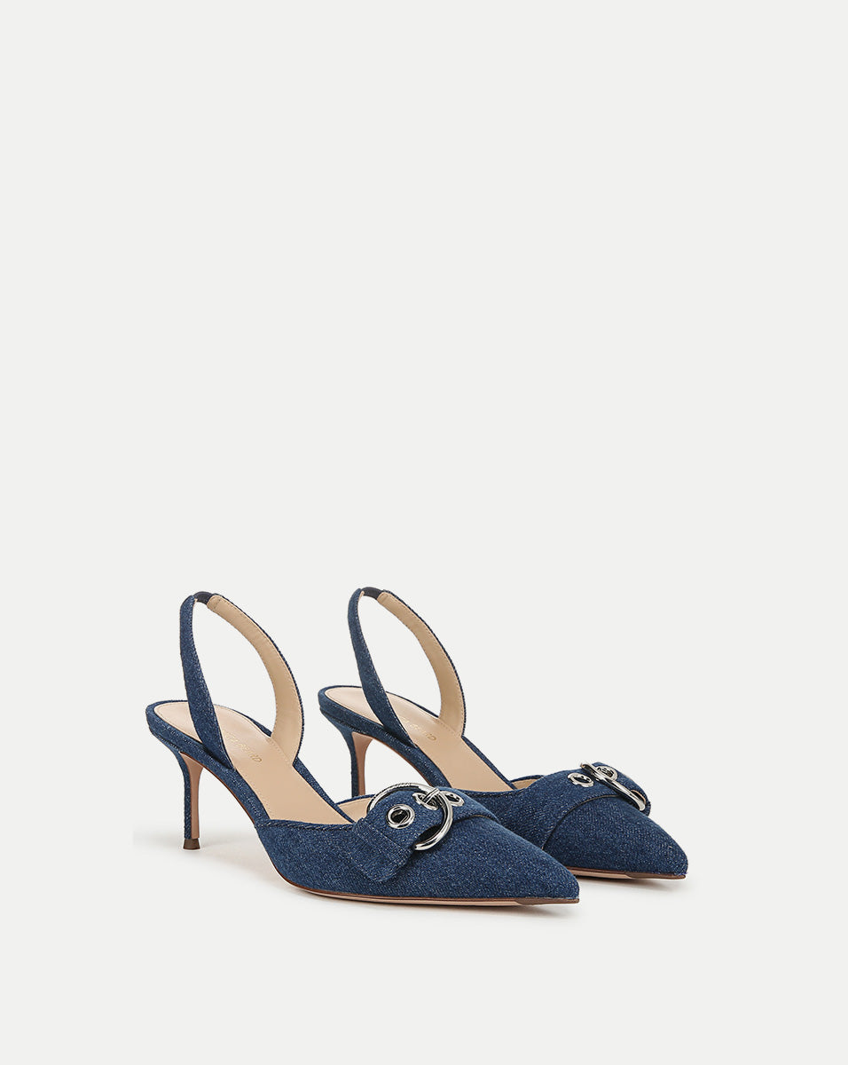 Veronica Beard Roxy Denim Slingback Pump - Denim Blue
