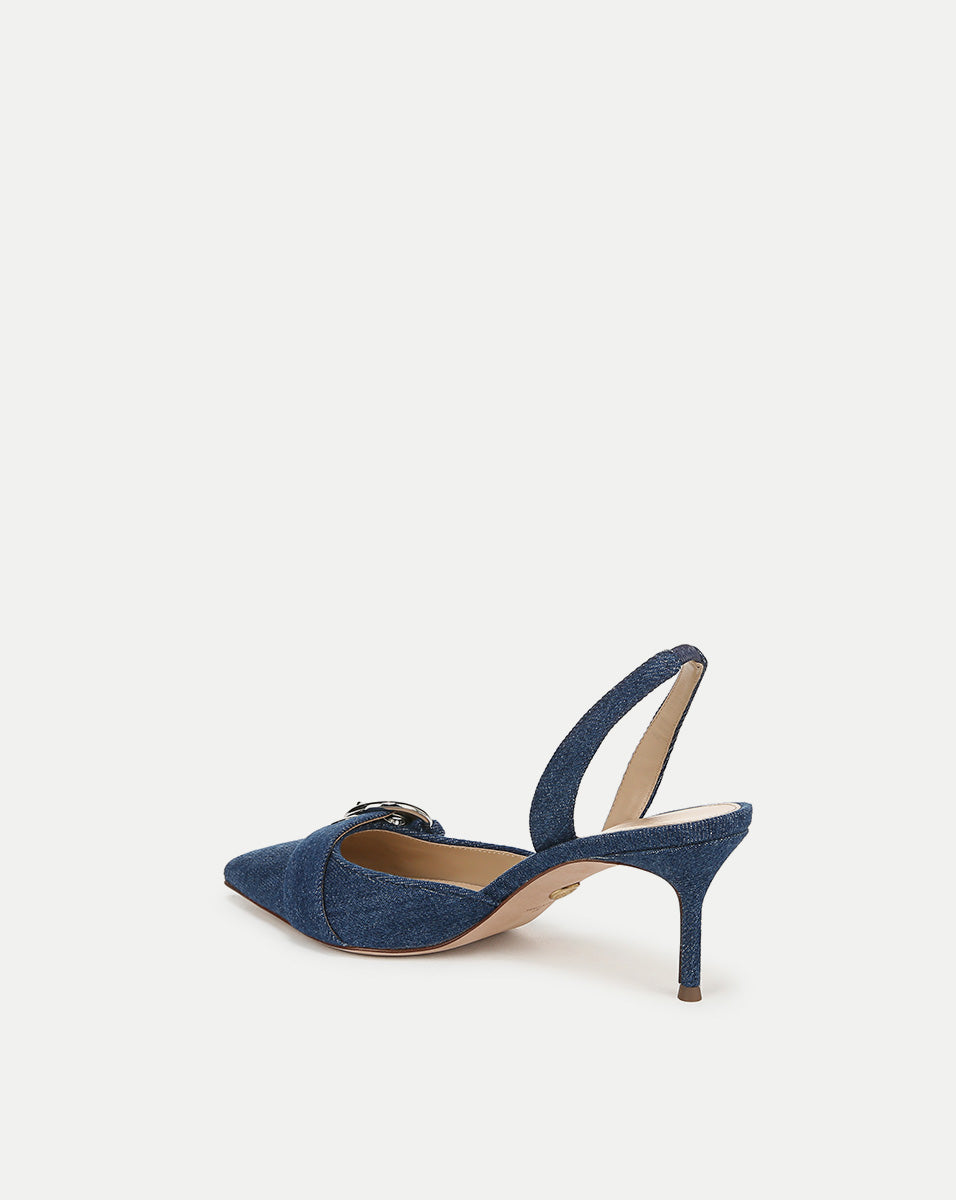 Veronica Beard Roxy Denim Slingback Pump - Denim Blue