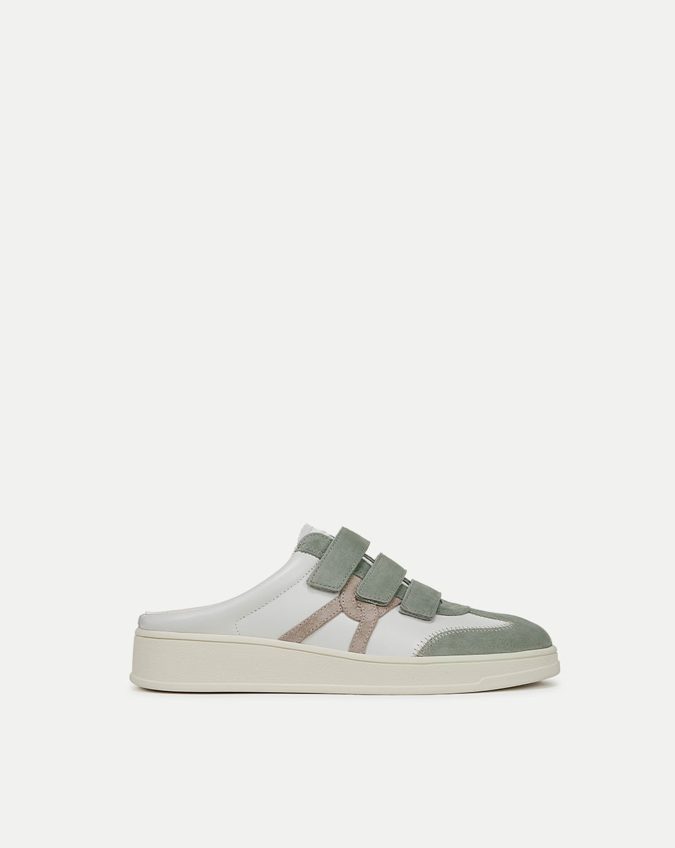 Veronica Beard Reagan Velcro Mule - White/Green