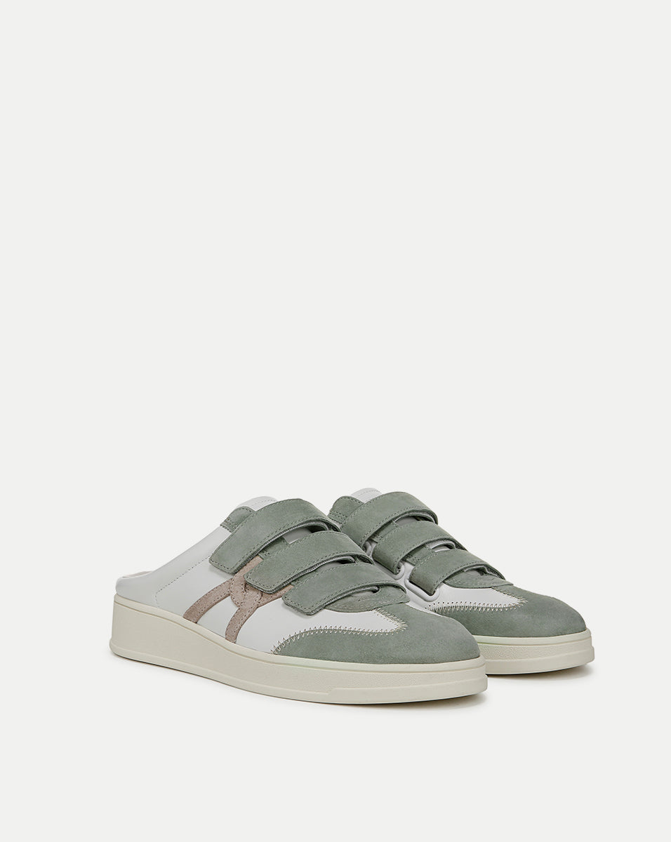 Veronica Beard Reagan Velcro Mule - White/Green