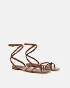 Veronica Beard Allegra Suede Ankle-Wrap Sandal - Hazelwood