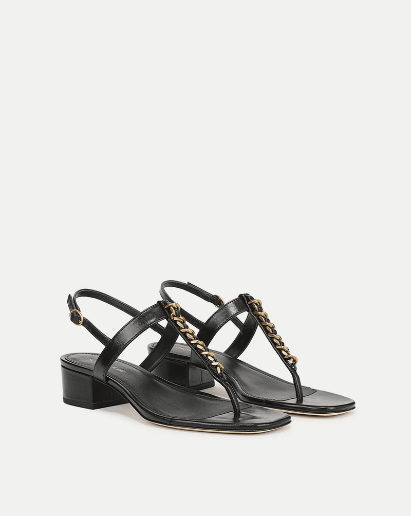 Veronica Beard Andie Chain-Link Sandal - Black