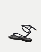 Veronica Beard Carmina Cord Wrap Sandal - Eclipse/Coconut