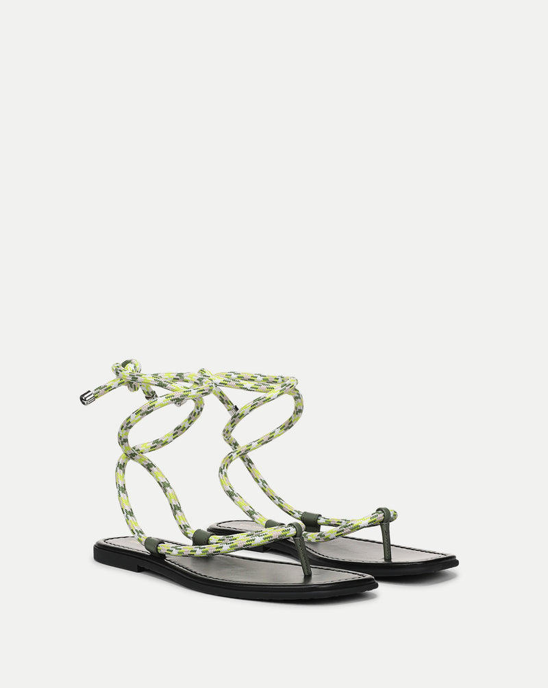 Veronica Beard Carmina Wrap Sandal - Lime Multi
