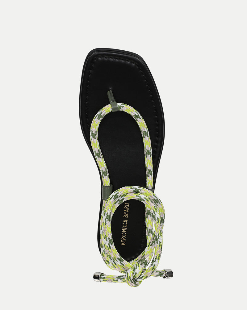 Veronica Beard Carmina Wrap Sandal - Lime Multi