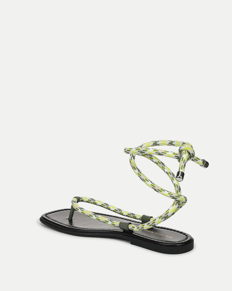 Veronica Beard Carmina Wrap Sandal - Lime Multi