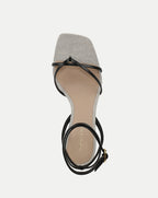 Veronica Beard Caterina Leather Ankle-Wrap Sandal - Black
