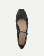 Veronica Beard Ellie Woven-Leather Flat - Black