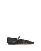 Veronica Beard Ellie Woven-Leather Flat - Black