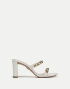 Veronica Beard Gretchen Chain-Link Sandal - Parchment