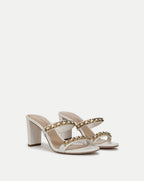 Veronica Beard Gretchen Chain-Link Sandal - Parchment