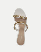 Veronica Beard Gretchen Chain-Link Sandal - Parchment
