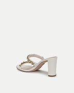 Veronica Beard Gretchen Chain-Link Sandal - Parchment