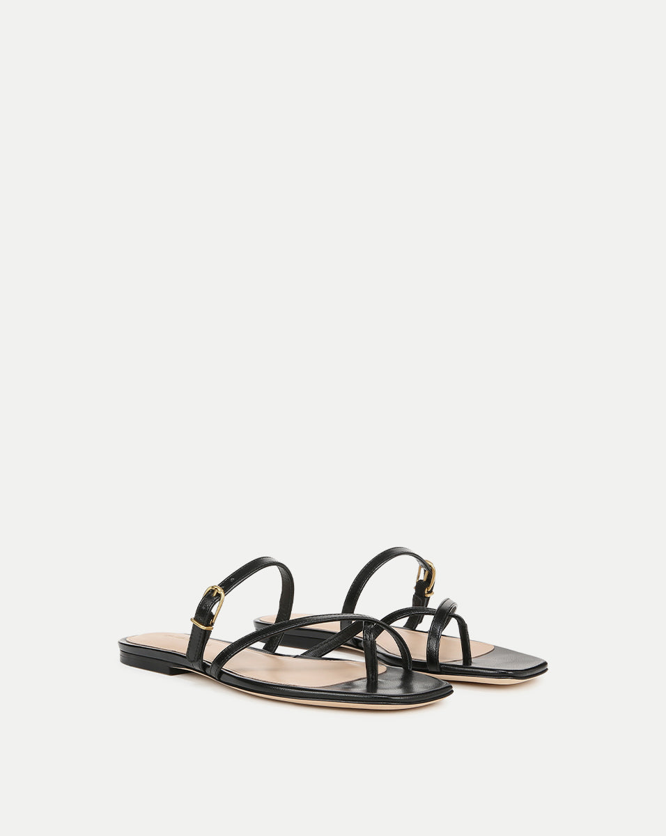 Veronica Beard Marthe Leather Sandal - Black