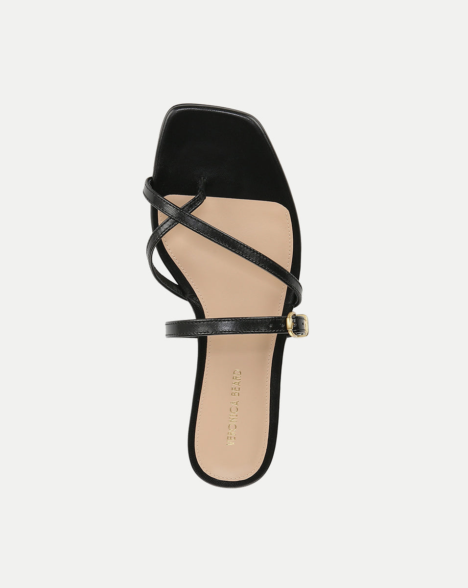 Veronica Beard Marthe Leather Sandal - Black