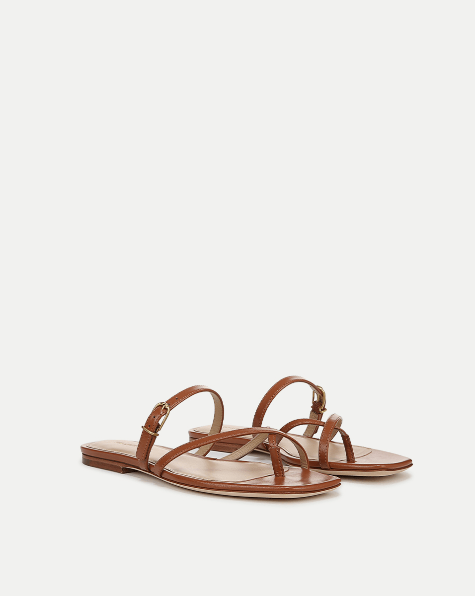 Veronica Beard Marthe Leather Sandal - Honey