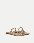 Veronica Beard Marthe Metallic Leather Sandal - Gold
