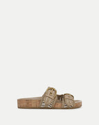 Veronica Beard Prue Woven-Leather Sandal - Sand/Parchment