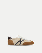 Veronica Beard Riviera Suede Sneaker - Sand/Hazelwood