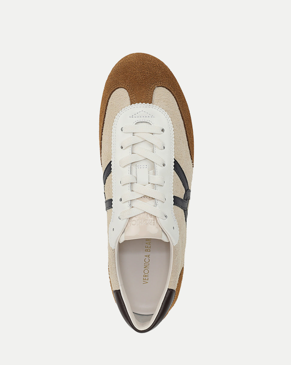 Riviera Suede Sneaker in Beige & Brown | Veronica Beard