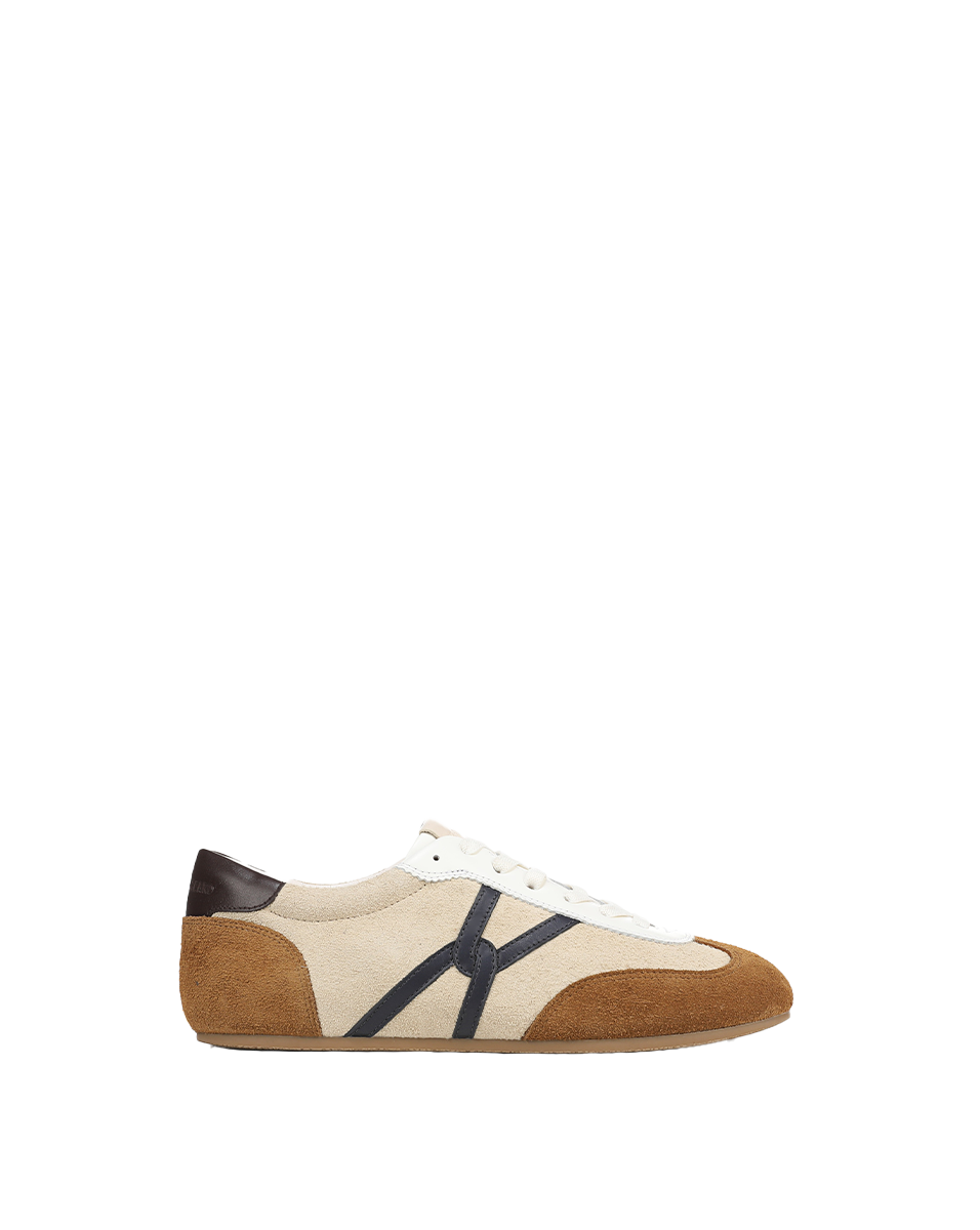 Veronica Beard Riviera Suede Sneaker - Sand/Hazelwood