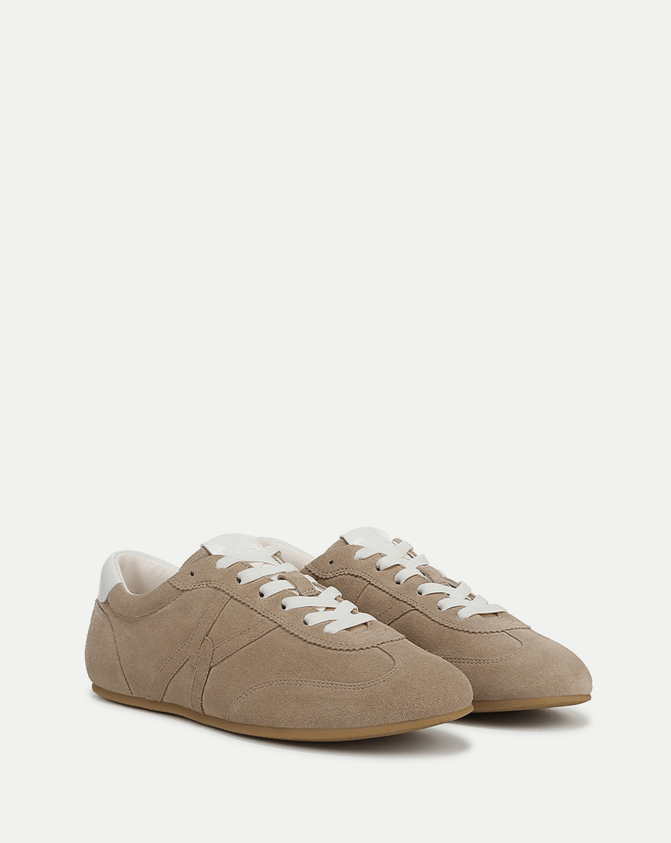 Veronica Beard Riviera Suede Sneaker - Sand/Lily
