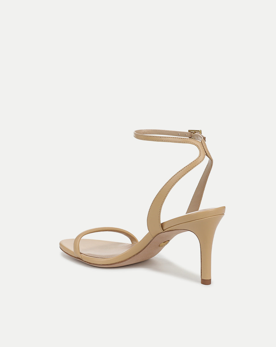 Veronica Beard Sylvie Leather Ankle-Strap Stiletto Sandal - Wheat