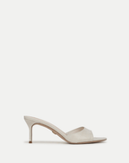 Veronica Beard Tia Croc-Embossed Sandal - Parchment