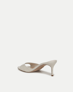 Veronica Beard Tia Croc-Embossed Sandal - Parchment