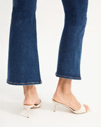 Veronica Beard Tia Croc-Embossed Sandal - Parchment