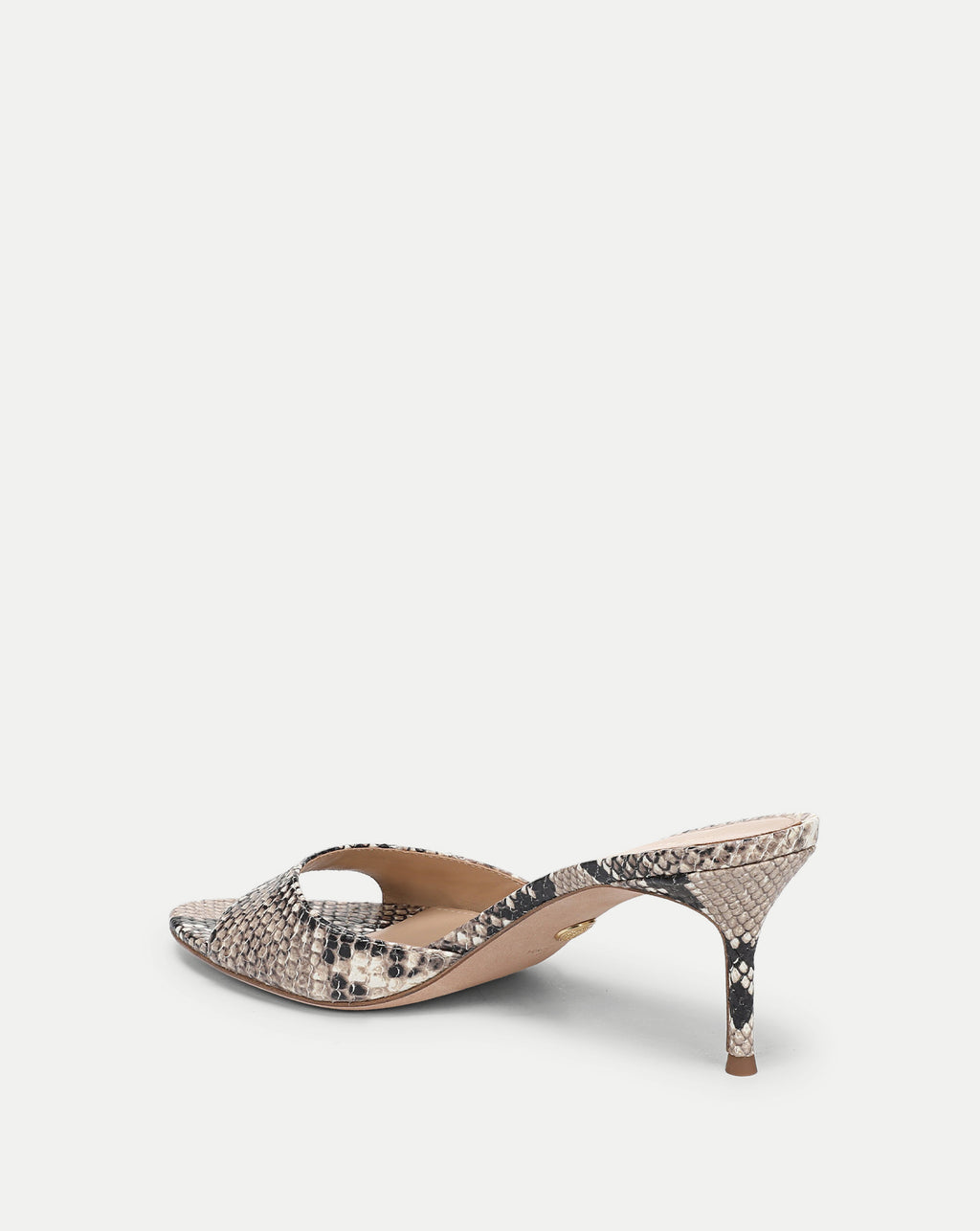 Veronica Beard Tia Leather Kitten-Heel Sandal - Ecru Multi