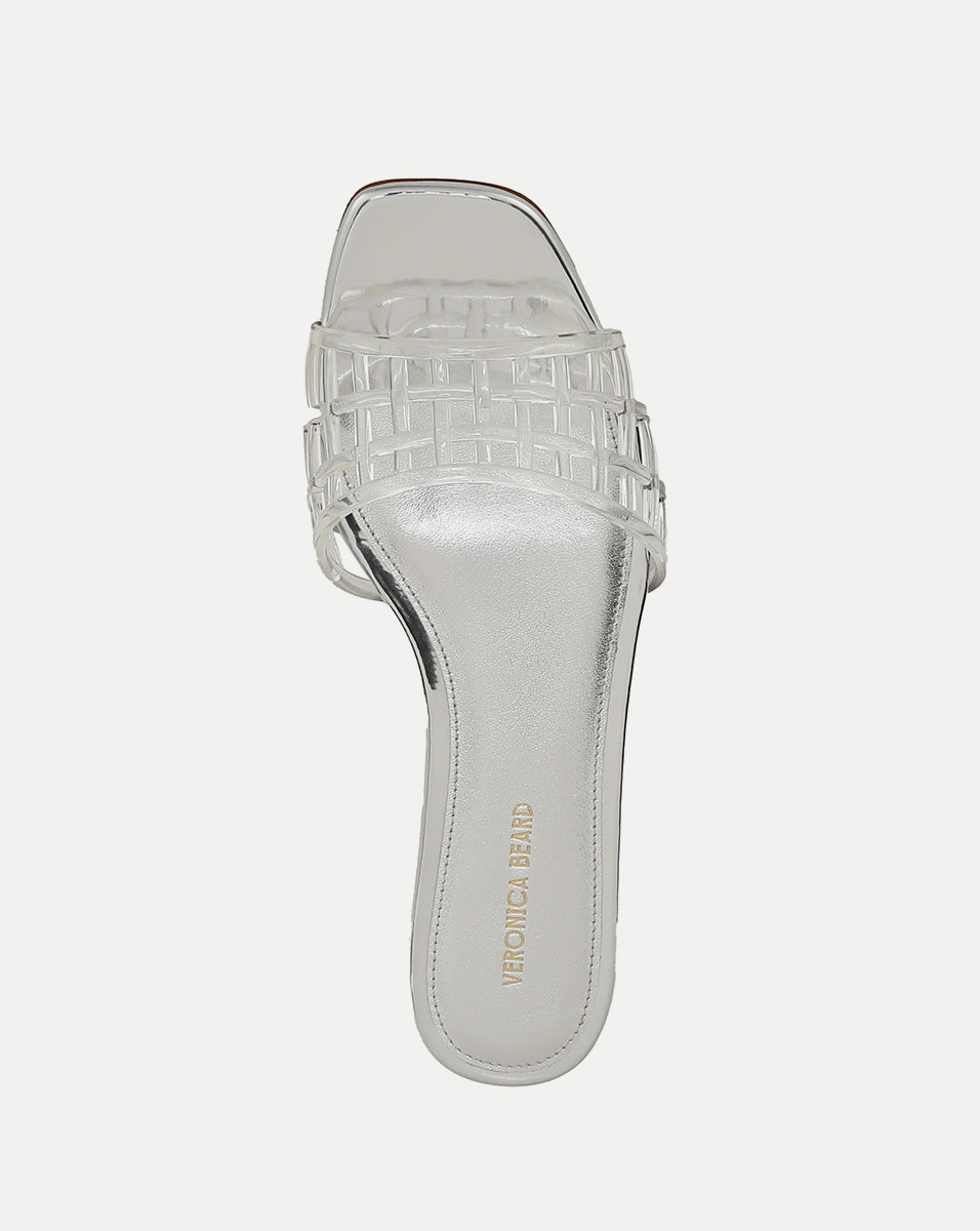 Maris Jelly Sandal in Clear/Silver | Veronica Beard