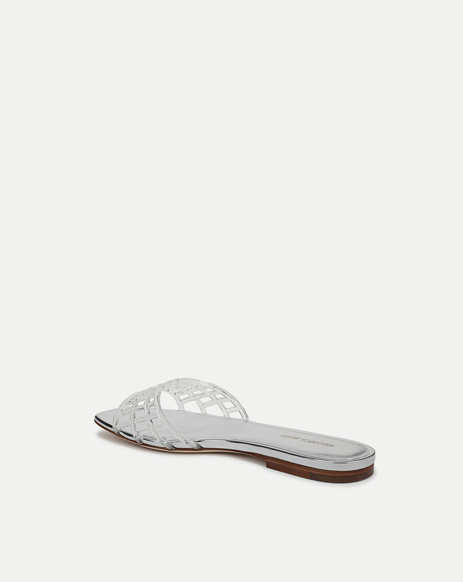 Veronica Beard Maris Jelly Sandal - Clear/Silver