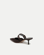 Veronica Beard Corrie Kitten-Heel Mule - Chocolate