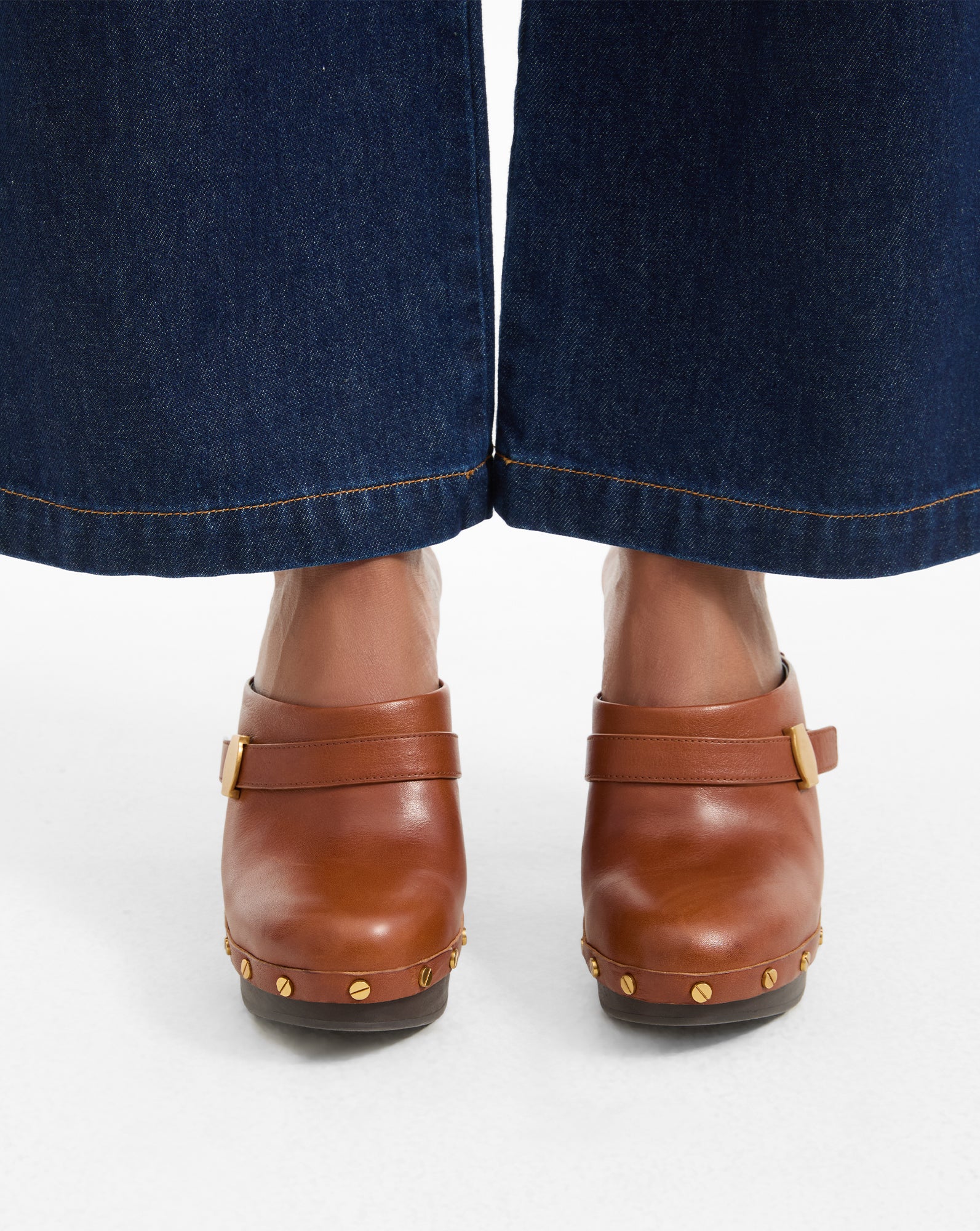 Giana Studded Platform Clog in Tan | Veronica Beard