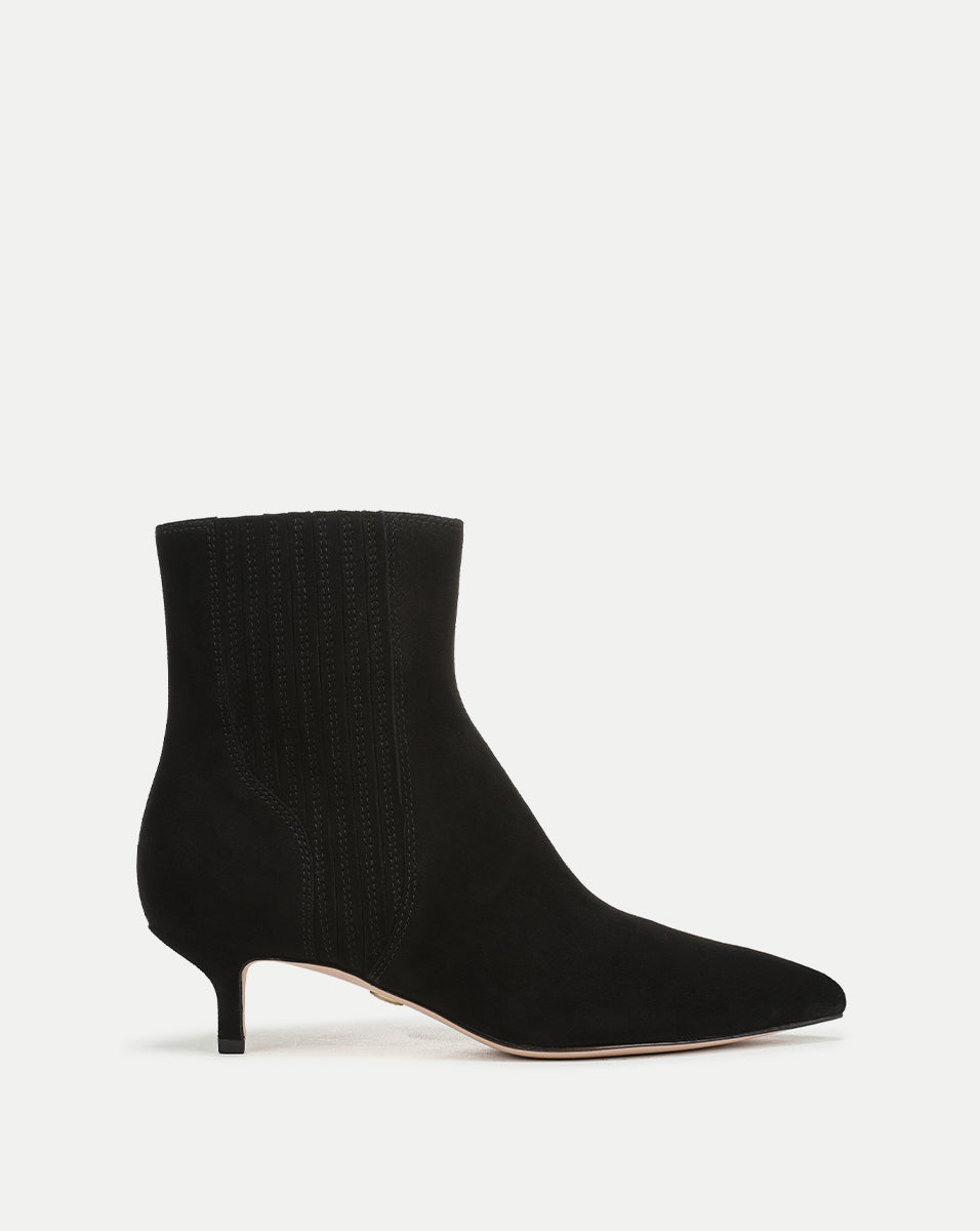 Veronica Beard Lisa Kitten-Heel Ankle Boot - Black