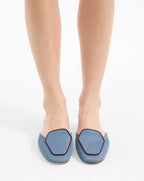 Veronica Beard Moritz Loafer Mule - Blue Lake/Raisin