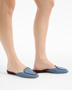 Veronica Beard Moritz Loafer Mule - Blue Lake/Raisin